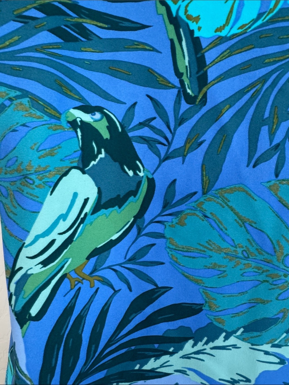 Jude Connally Teal and Blue Tropical Sleeveless Blouse - Picture 3 of 9